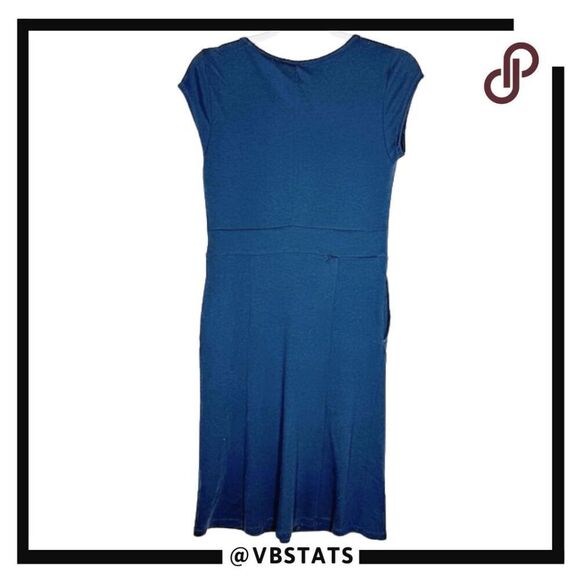 Toad & Co Women's Flexcel Cap Sleeve Shirt Dress Blue Size Medium - Picture 2 of 10